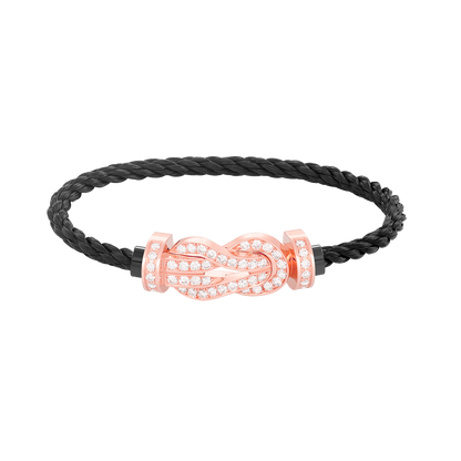 [vivabelle]CHANCE LARGE 8 FIGURE BUCKLE FULL DIAMOND BRACELET ROSE GOLD