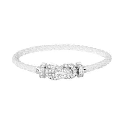 [vivabelle]CHANCE LARGE 8 FIGURE BUCKLE FULL DIAMOND BRACELET SILVER