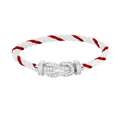 [vivabelle]CHANCE LARGE 8 FIGURE BUCKLE FULL DIAMOND BRACELET SILVER