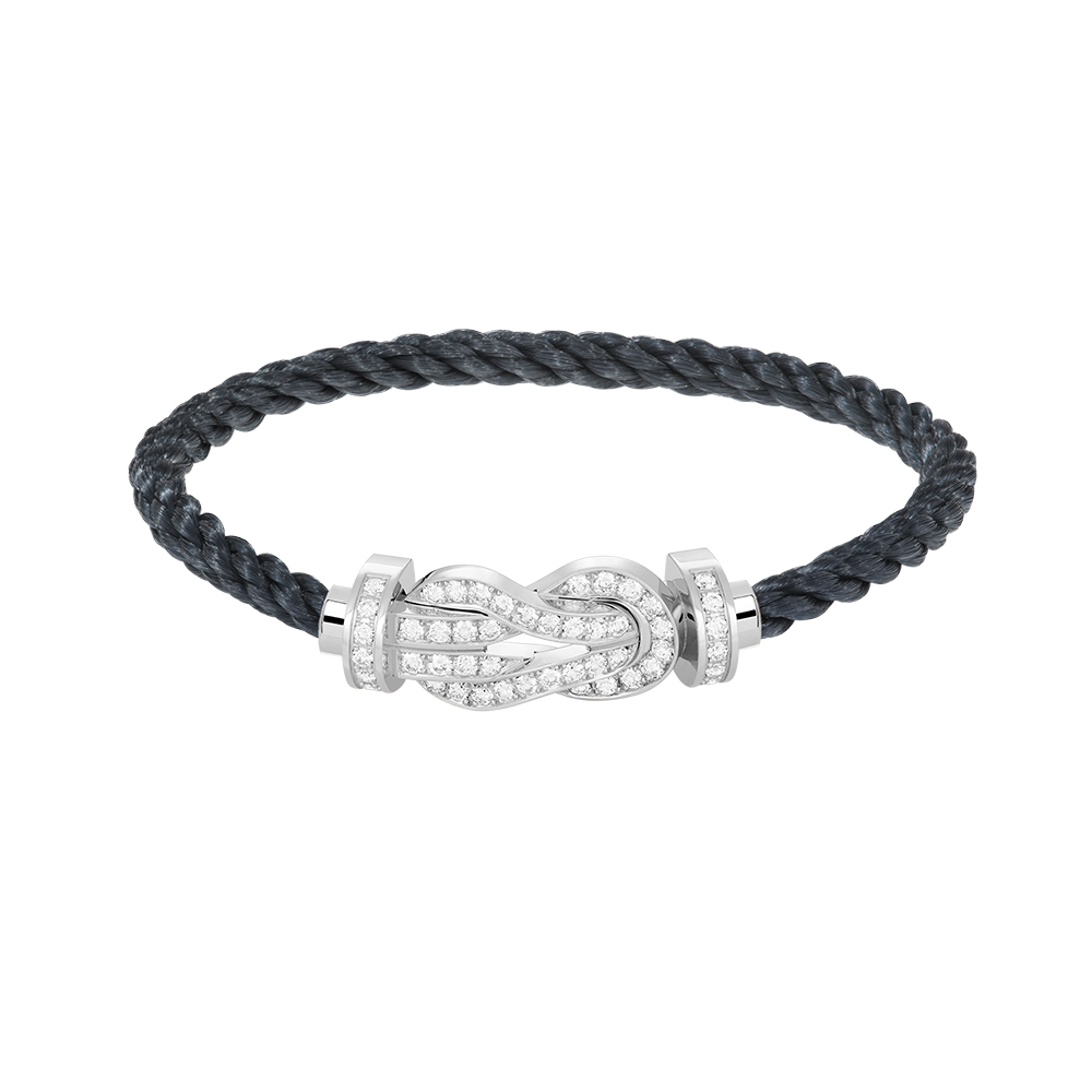 [vivabelle]CHANCE LARGE 8 FIGURE BUCKLE FULL DIAMOND BRACELET SILVER