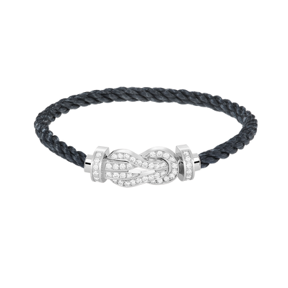 [vivabelle]CHANCE LARGE 8 FIGURE BUCKLE FULL DIAMOND BRACELET SILVER