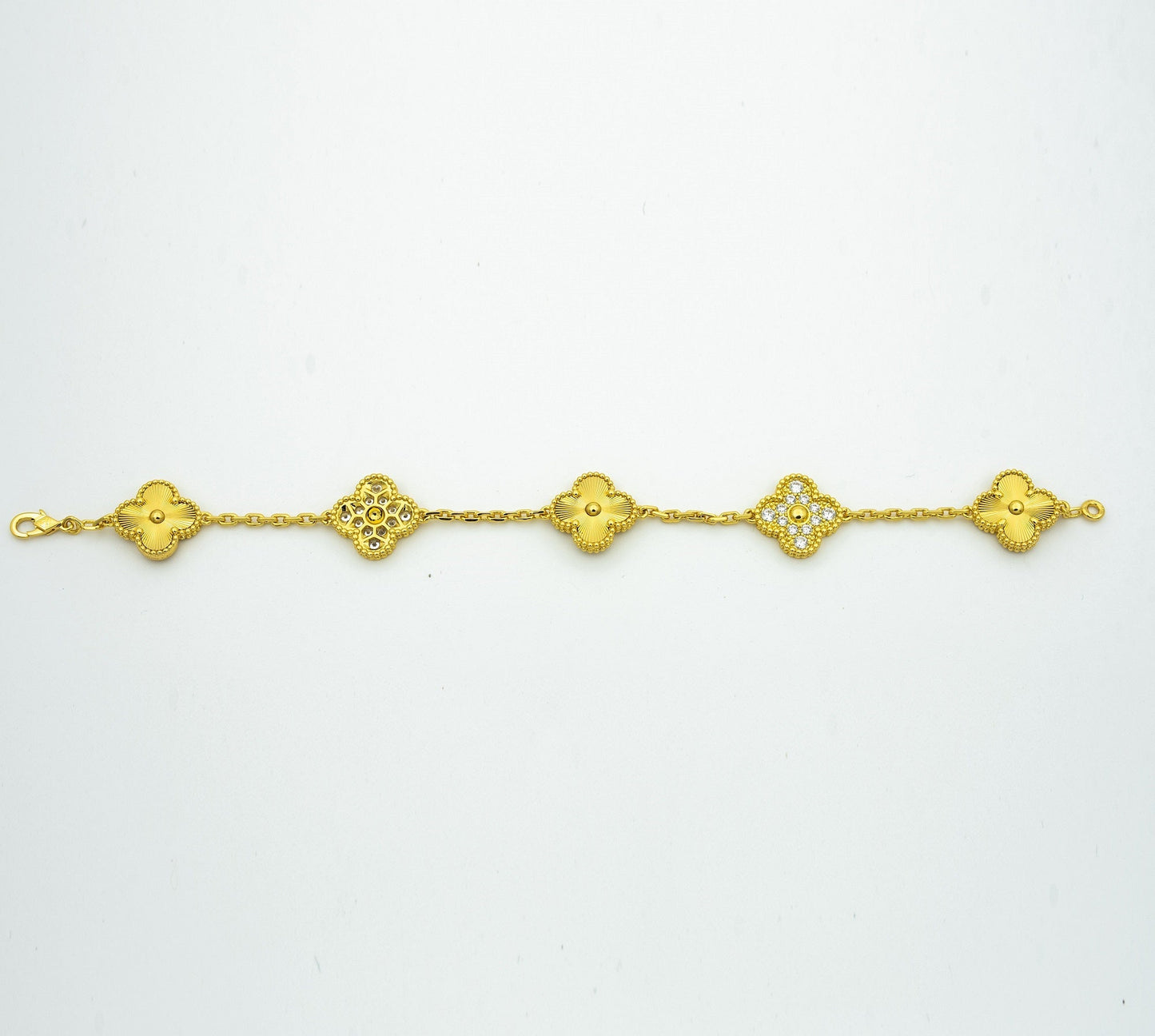 [vivabelle]CLOVER BRACELET 5 MOTIFS GOLD DIAMOND