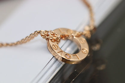[vivabelle]LOVE NECKLACE ADJUSTABLE ROSE GOLD 2 DIAMOND
