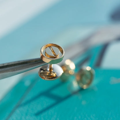 [vivabelle]LOVE EARRINGS PINK GOLD 10MM