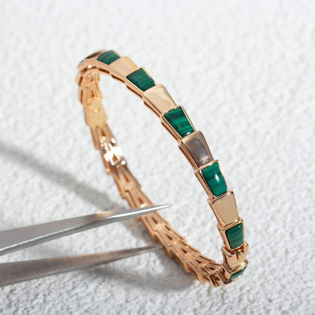 [vivabelle]SERPENTI BRACELET PINK GOLD MALACHITE