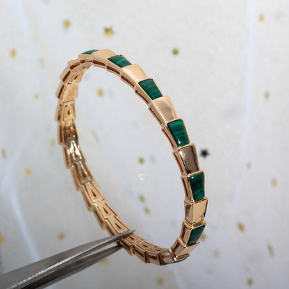 [vivabelle]SERPENTI BRACELET PINK GOLD MALACHITE