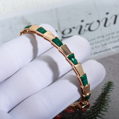 [vivabelle]SERPENTI BRACELET PINK GOLD MALACHITE