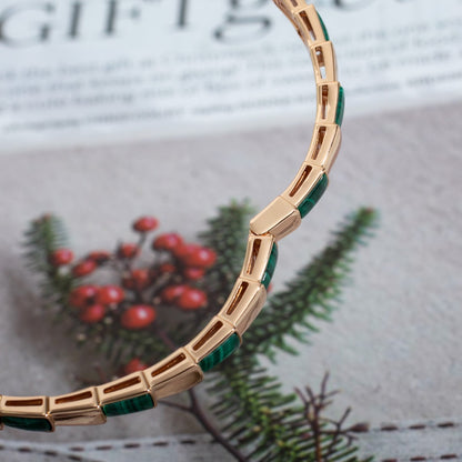 [vivabelle]SERPENTI BRACELET PINK GOLD MALACHITE