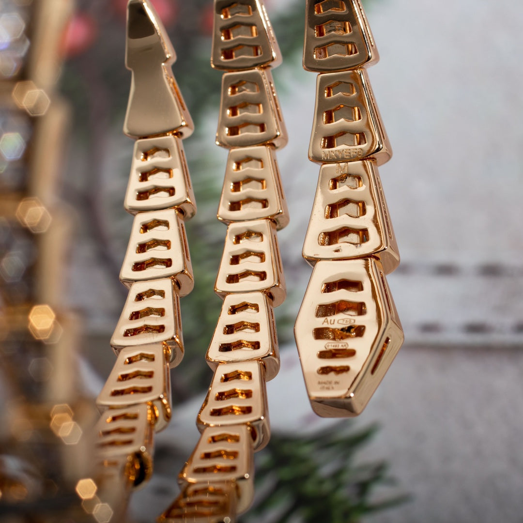 [vivabelle]SERPENTI BRACELET PINK GOLD DIAMOND DOUBLE ROW