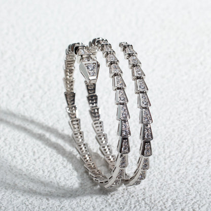 [vivabelle]SERPENTI BRACELET SILVER DIAMOND DOUBLE ROW