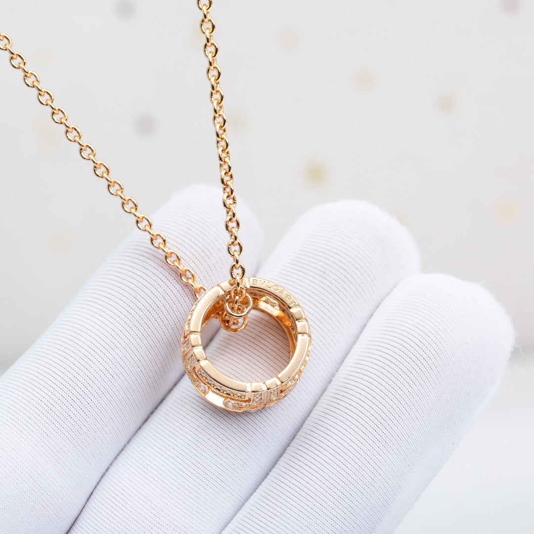 [vivabelle]PARENTESI NECKLACE PINK GOLD DIAMOND