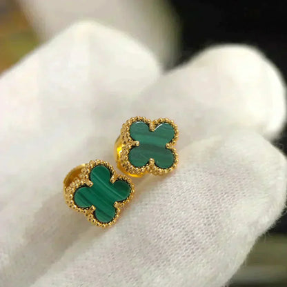 [vivabelle]CLOVER MINI 9.5MM MALACHITE  EARRINGS