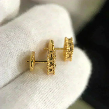 [vivabelle]CLOVER MINI 9.5MM MALACHITE  EARRINGS