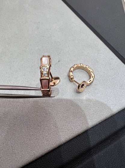 [vivabelle]SERPENTI MOP PINK GOLD EARRINGS