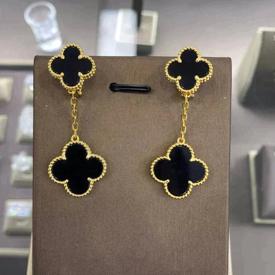 [vivabelle]CLOVER 2 MOTIFS  EARRINGS (MULTIPLE CHOICESC