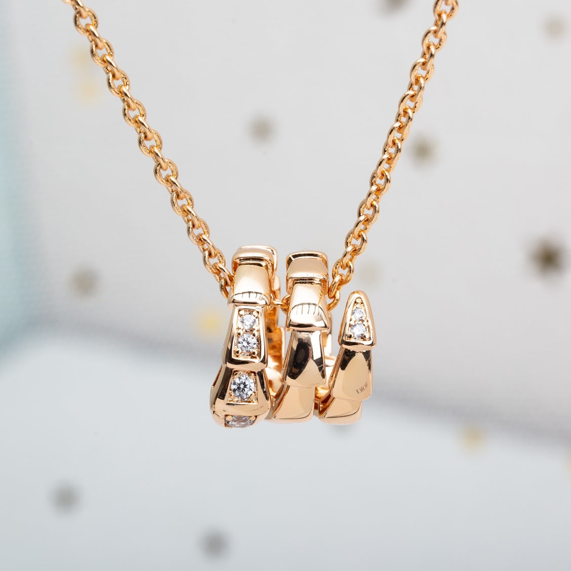 [vivabelle]SERPENTI PINK GOLD NECKLACE DIAMOND