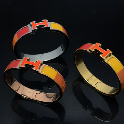 [vivabelle]H BRACELET ORANGE RAINBOW CERAMIC