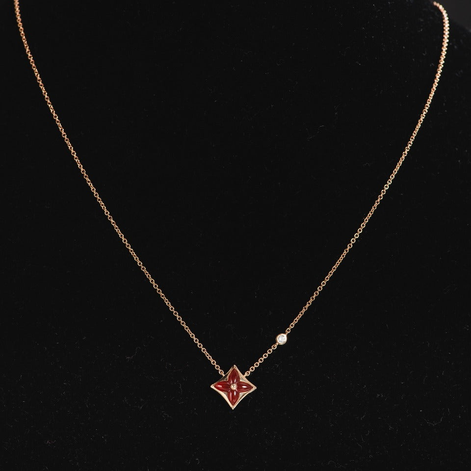[vivabelle]STAR NECKLACE PINK GOLD 1 DIAMOND