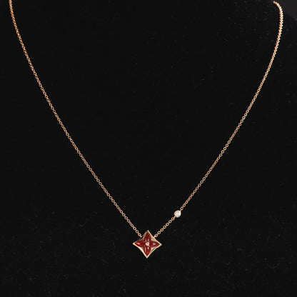 [vivabelle]STAR NECKLACE PINK GOLD 1 DIAMOND