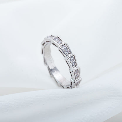 [vivabelle]SERPENTI RING SILVER DIAMOND PAVED 3MM