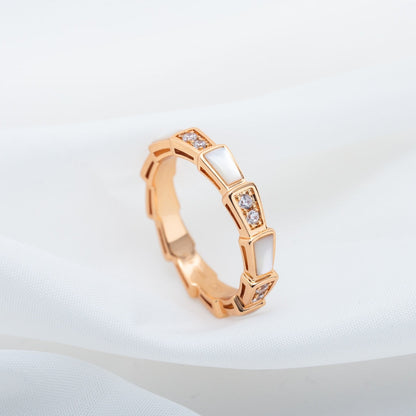 [vivabelle]SERPENTI RING PINK GOLD DIAMOND MOP 3MM
