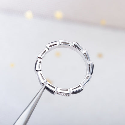 [vivabelle]SERPENTI RING SILVER  DIAMOND BLACK MOP 3MM