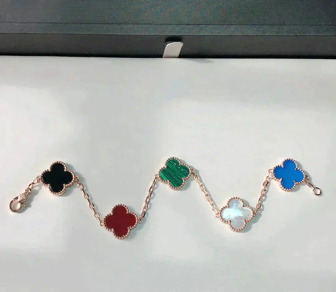 [vivabelle]CLOVER 5 MOTIFS MULTICOLOR  BRACELET