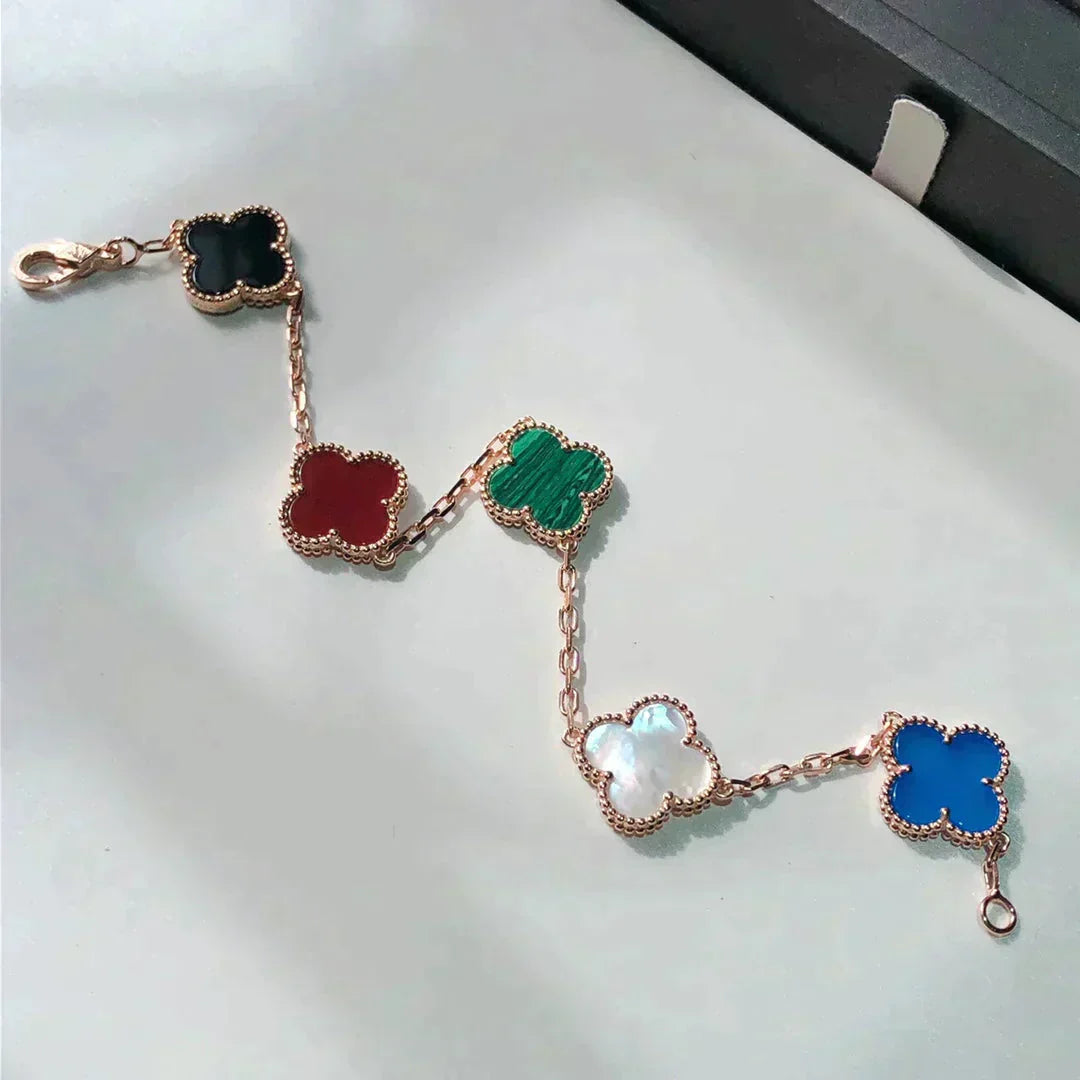 [vivabelle]CLOVER 5 MOTIFS MULTICOLOR  BRACELET