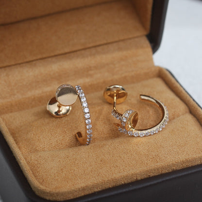 [vivabelle]JUSTE EARRINGS 12.75MM PINK GOLD DIAMOND