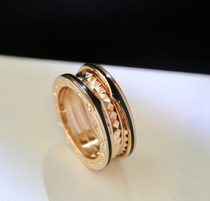 [vivabelle]ZERO 1 PINK GOLD BLACK CERAMIC RING