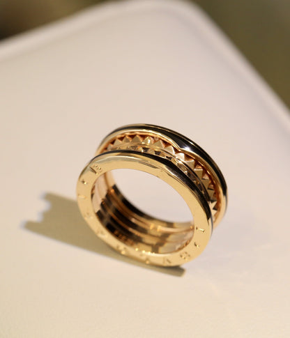 [vivabelle]ZERO 1 PINK GOLD BLACK CERAMIC RING