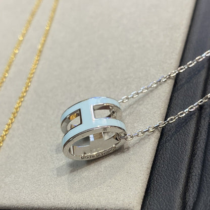 [vivabelle]POP H LIGHT BLUE NECKLACE