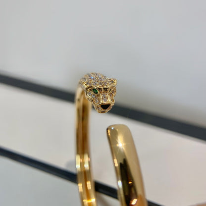 [vivabelle]PANTHERE GOLD DIAMOND OPEN BRACELET