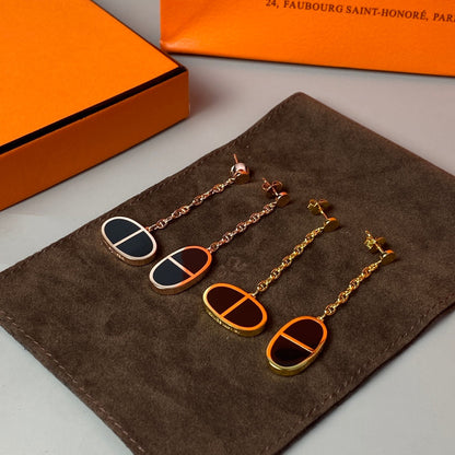 [vivabelle]CHAINE VERSO BLACK CERAMIC EARRINGS