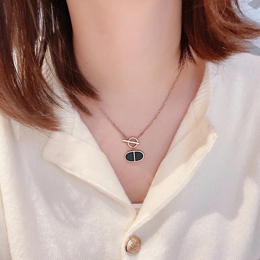 [vivabelle]CHAINE VERSO BLACK CERAMIC NECKLACE