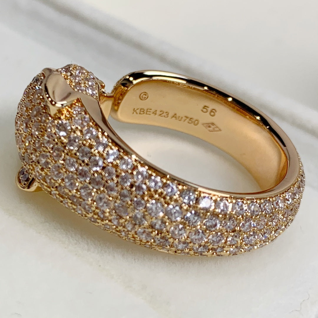 [vivabelle]PANTHERE PINK GOLD DIAMOND RING