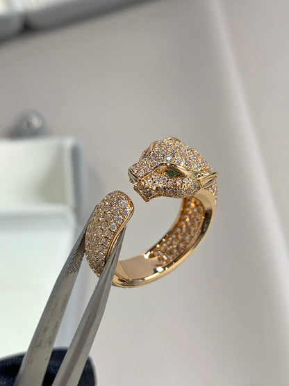 [vivabelle]PANTHERE PINK GOLD DIAMOND RING