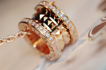 [vivabelle]ZERO 1 ROCK PEDANT PINK GOLD NECKLACE