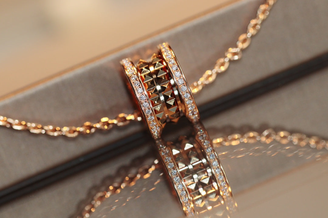 [vivabelle]ZERO 1 ROCK PEDANT PINK GOLD NECKLACE