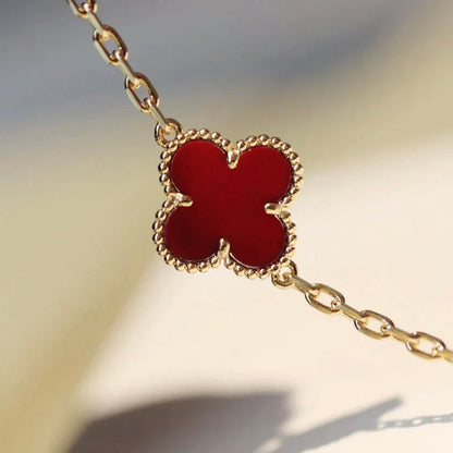 [vivabelle]CLOVER 20 MOTIFS CARNELIAN NECKLACE