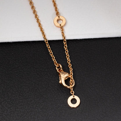 [vivabelle]ZERO 1 WHITE CERAMIC PINK GOLD DIAMOND NECKLACE