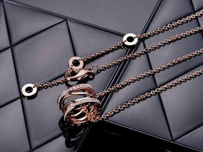 [vivabelle]ZERO 1 PINK GOLD DIAMOND OPEN NECKLACE