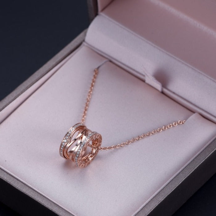 [vivabelle]ZERO 1 PINK GOLD DIAMOND OPEN NECKLACE