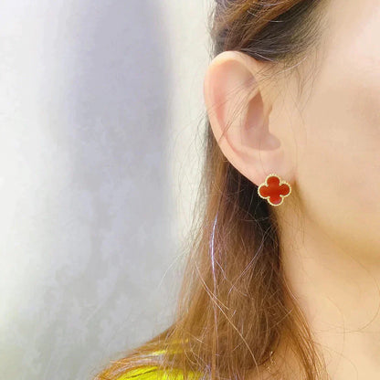 [vivabelle]CLOVER MEDIUM 1 MOTIFS CARNELIAN  EARRINGS