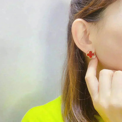 [vivabelle]CLOVER MEDIUM 1 MOTIFS CARNELIAN  EARRINGS