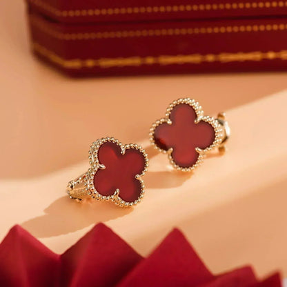 [vivabelle]CLOVER MEDIUM 1 MOTIFS CARNELIAN  EARRINGS