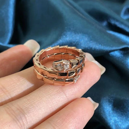 [vivabelle]SERPENTS DOUBLE ROW DIAMOND RING