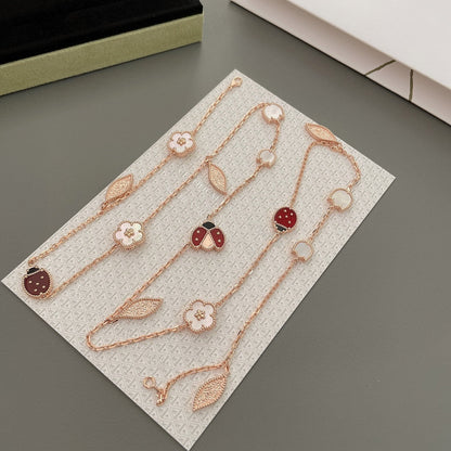 [vivabelle]LUCKY SPRING 15 MOTIFS ROSE GOLD NECKLACE