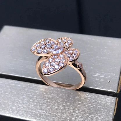 [vivabelle]BUTTERFLY PINK GOLD DIAMOND RING