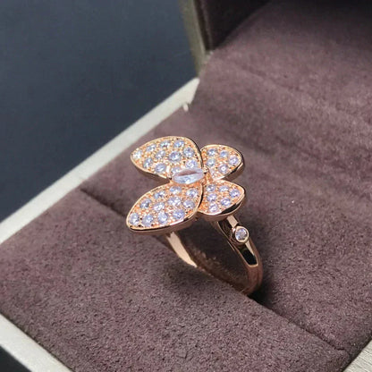[vivabelle]BUTTERFLY PINK GOLD DIAMOND RING